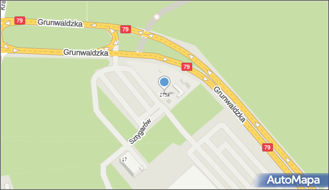 Jaworzno, Grunwaldzka, 275a, mapa Jaworzno