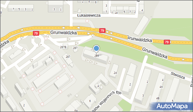 Jaworzno, Grunwaldzka, 285, mapa Jaworzno