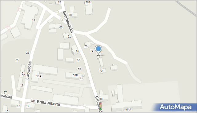 Jelenia Góra, Grunwaldzka, 72, mapa Jelenia Góra