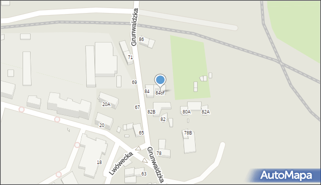 Jelenia Góra, Grunwaldzka, 84of, mapa Jelenia Góra
