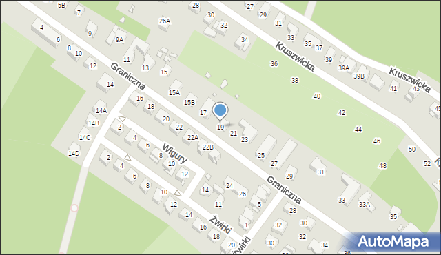 Jelenia Góra, Graniczna, 19, mapa Jelenia Góra