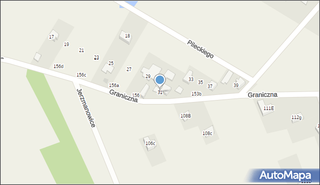Jerzmanowice, Graniczna, 31, mapa Jerzmanowice