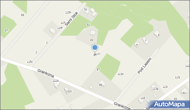 Jerzmanowice, Graniczna, 85, mapa Jerzmanowice