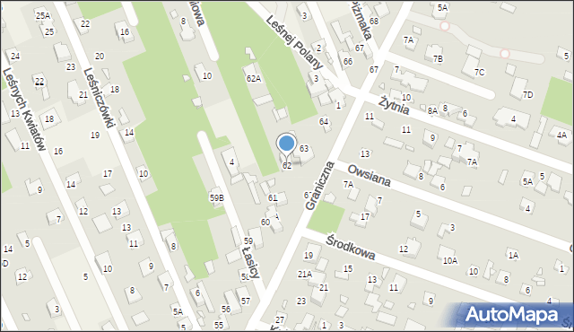 Jesówka, Graniczna, 62, mapa Jesówka