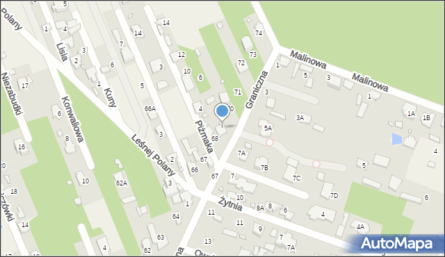 Jesówka, Graniczna, 69, mapa Jesówka