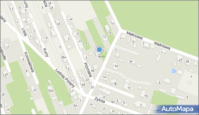 Jesówka, Graniczna, 70, mapa Jesówka