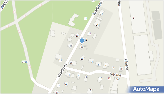 Jeziorki, Graniczna, 20, mapa Jeziorki