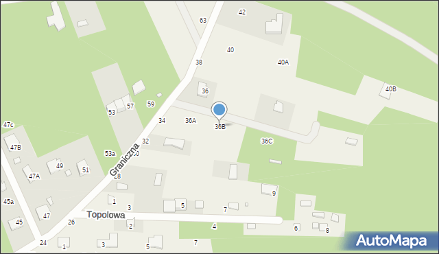 Jeziórko, Graniczna, 36B, mapa Jeziórko