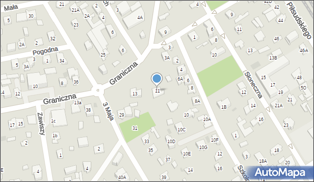 Józefów, Graniczna, 11, mapa Józefów