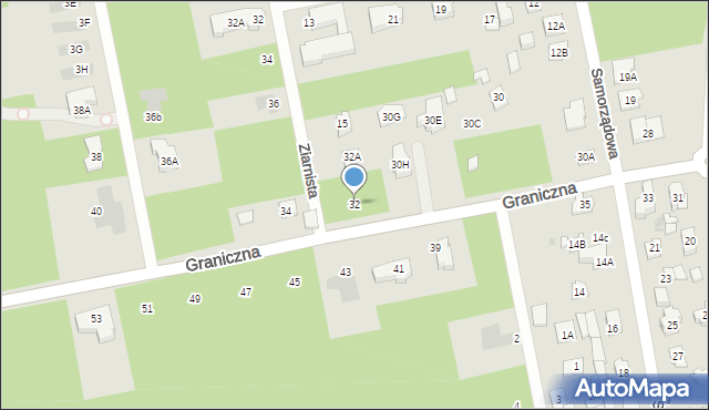 Józefów, Graniczna, 32, mapa Józefów