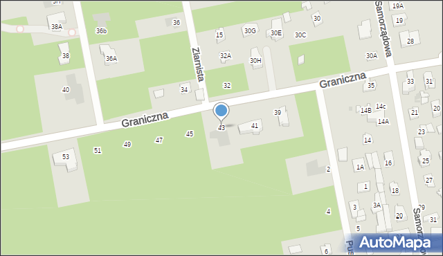 Józefów, Graniczna, 43, mapa Józefów