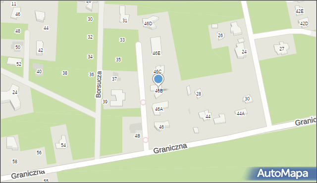 Józefów, Graniczna, 46B, mapa Józefów