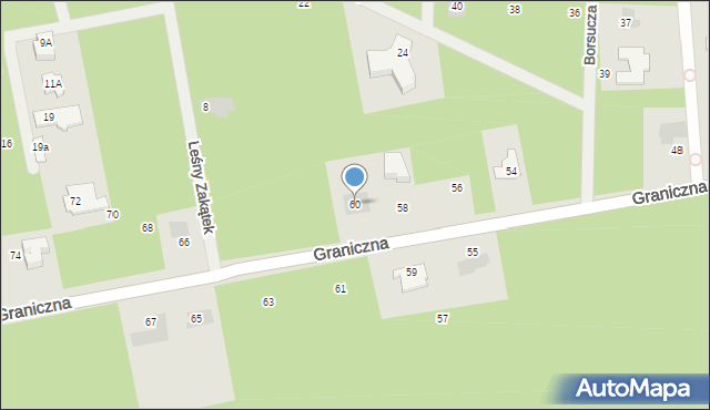 Józefów, Graniczna, 60, mapa Józefów