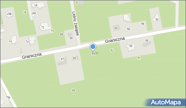 Józefów, Graniczna, 63, mapa Józefów