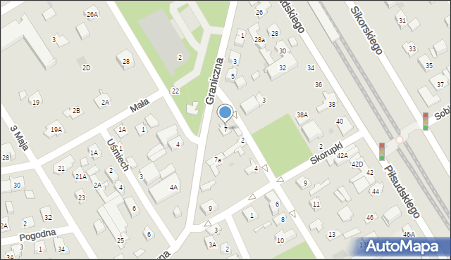 Józefów, Graniczna, 7, mapa Józefów