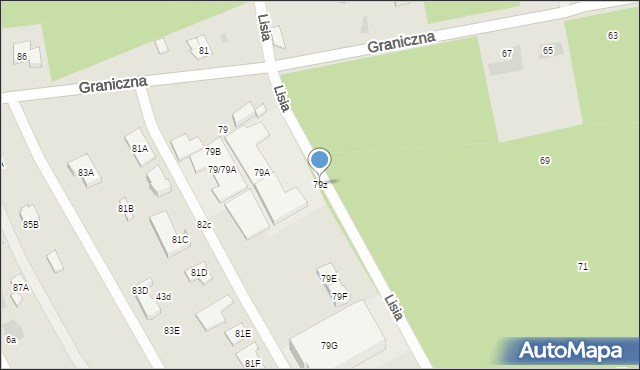 Józefów, Graniczna, 79z, mapa Józefów