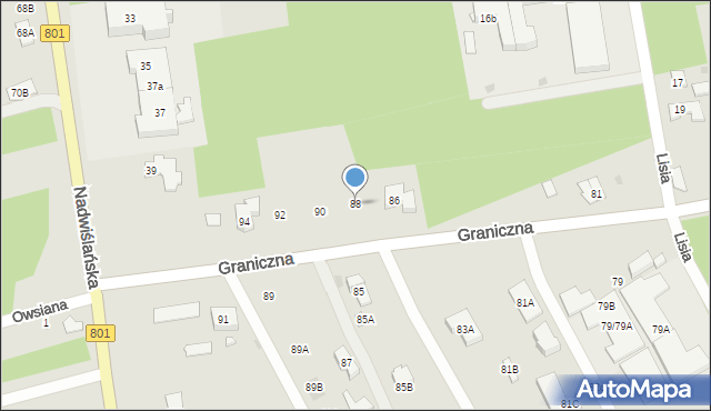 Józefów, Graniczna, 88, mapa Józefów