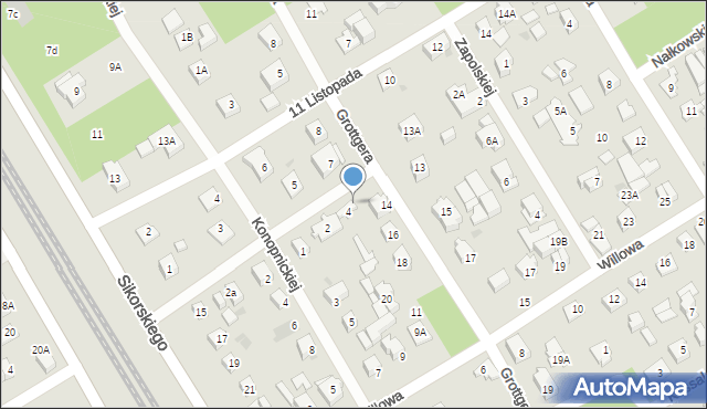 Józefów, Grottgera Artura, 12, mapa Józefów