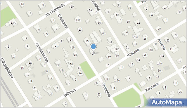 Józefów, Grottgera Artura, 17, mapa Józefów