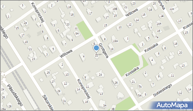 Józefów, Grottgera Artura, 22, mapa Józefów