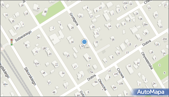 Józefów, Grottgera Artura, 32a, mapa Józefów