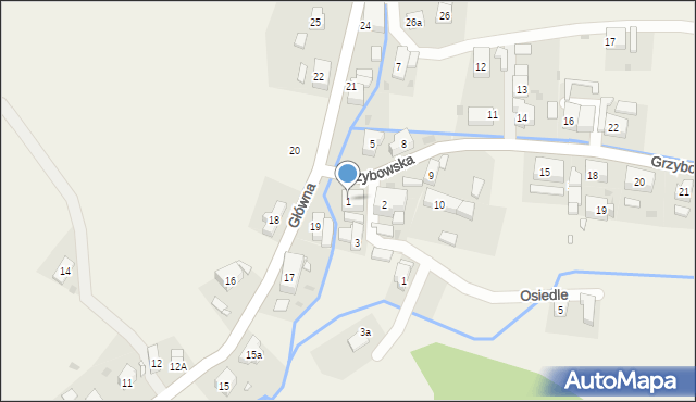 Jugów, Grzybowska, 1, mapa Jugów
