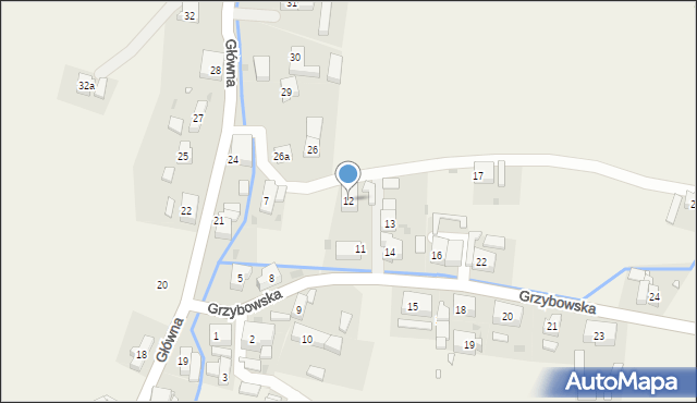 Jugów, Grzybowska, 12, mapa Jugów