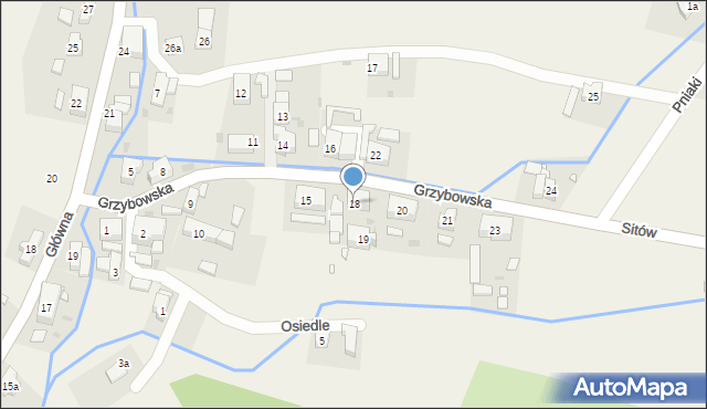 Jugów, Grzybowska, 18, mapa Jugów