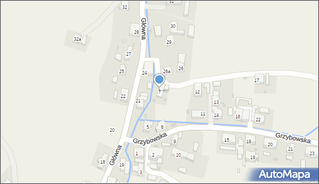 Jugów, Grzybowska, 7, mapa Jugów