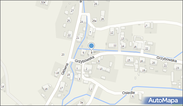 Jugów, Grzybowska, 8, mapa Jugów