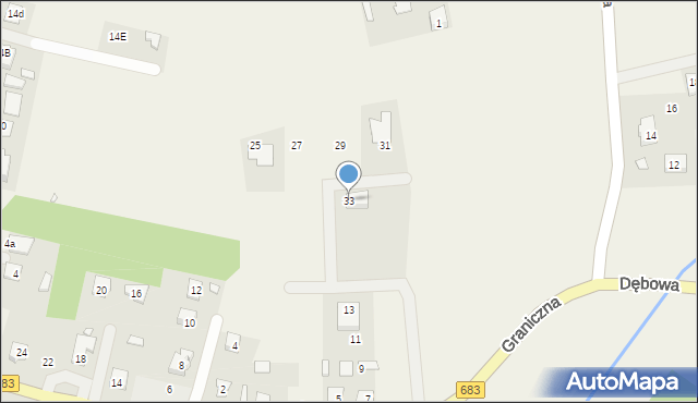 Julianów, Graniczna, 33, mapa Julianów