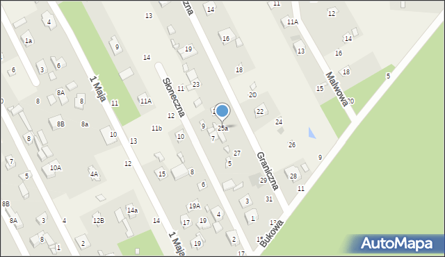 Justynów, Graniczna, 25a, mapa Justynów