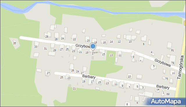 Kalety, Grzybowa, 17, mapa Kalety