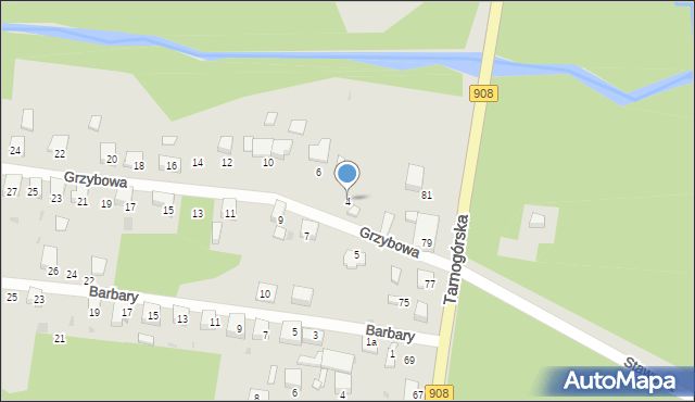 Kalety, Grzybowa, 4, mapa Kalety