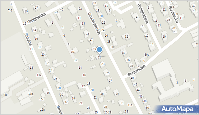 Kalisz, Grunwaldzka, 21, mapa Kalisza