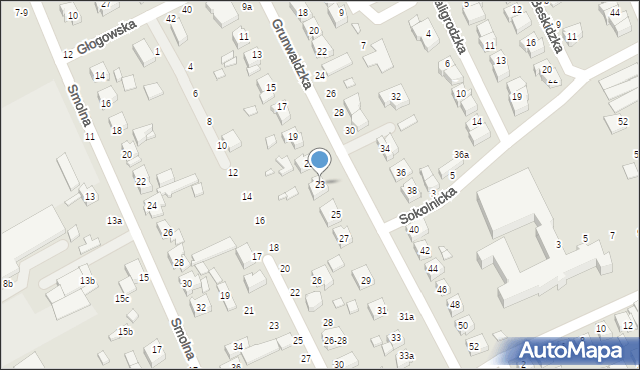 Kalisz, Grunwaldzka, 23, mapa Kalisza