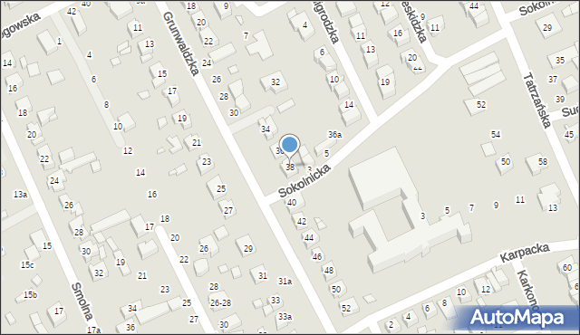 Kalisz, Grunwaldzka, 38, mapa Kalisza