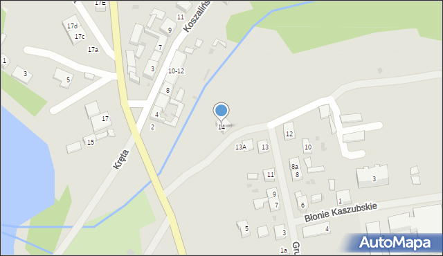 Kalisz Pomorski, Grunwaldzka, 14, mapa Kalisz Pomorski