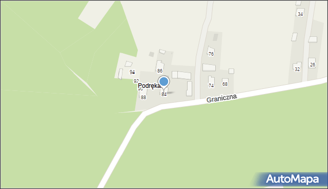 Kamień, Graniczna, 84, mapa Kamień