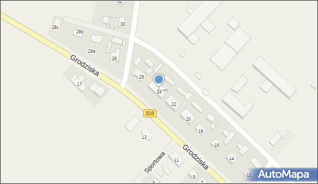 Kamieniec, Grodziska, 24, mapa Kamieniec