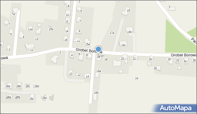 Kaniów, Grobel Borowa, 16, mapa Kaniów