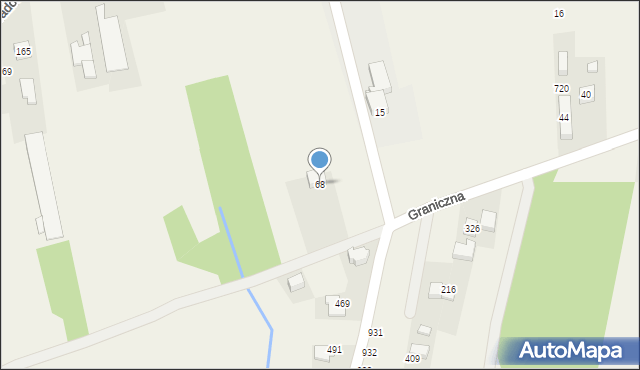 Kaszów, Graniczna, 9, mapa Kaszów