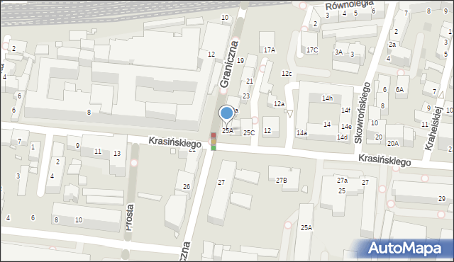 Katowice, Graniczna, 25A, mapa Katowic