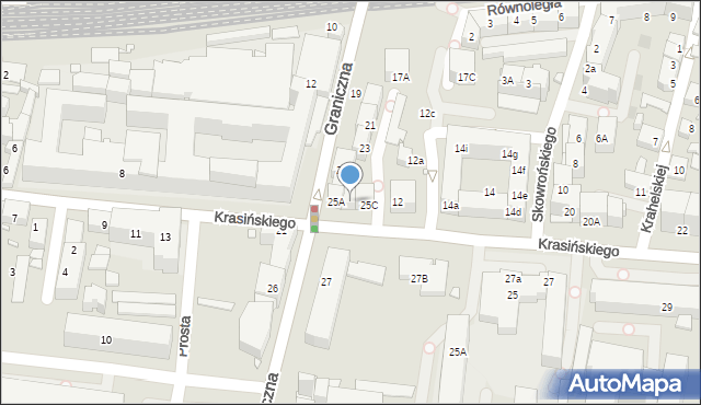 Katowice, Graniczna, 25B, mapa Katowic