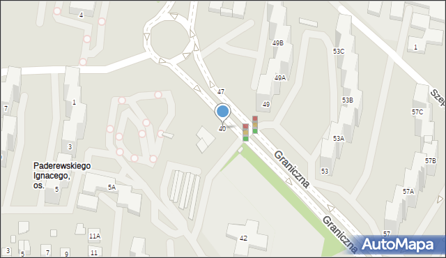 Katowice, Graniczna, 40, mapa Katowic