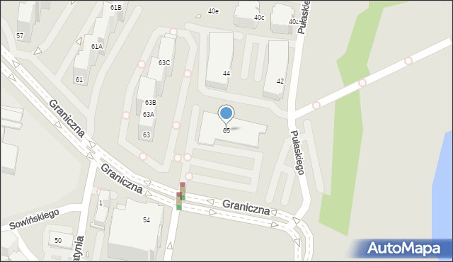 Katowice, Graniczna, 65, mapa Katowic