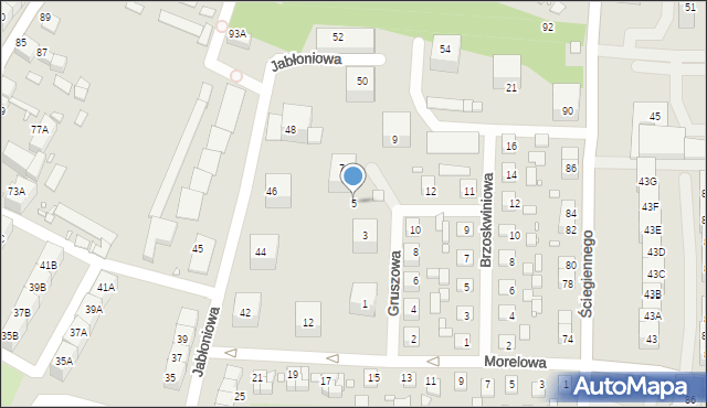 Katowice, Gruszowa, 5, mapa Katowic