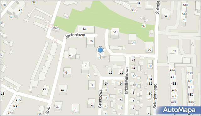 Katowice, Gruszowa, 9, mapa Katowic