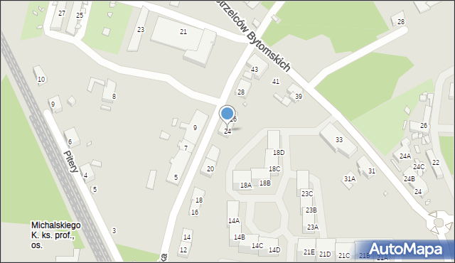 Katowice, Grzegorzka Józefa, 24, mapa Katowic