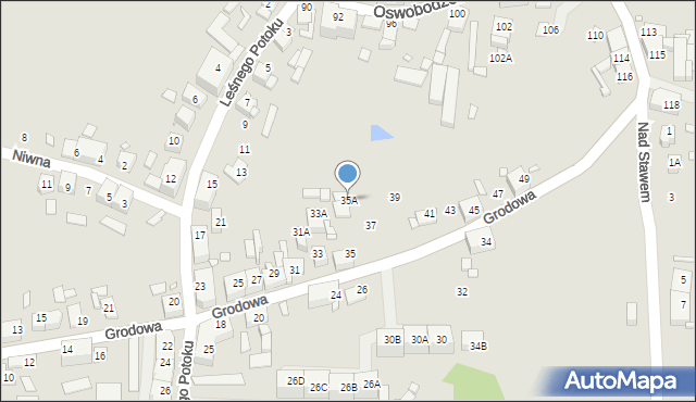 Katowice, Grodowa, 35A, mapa Katowic